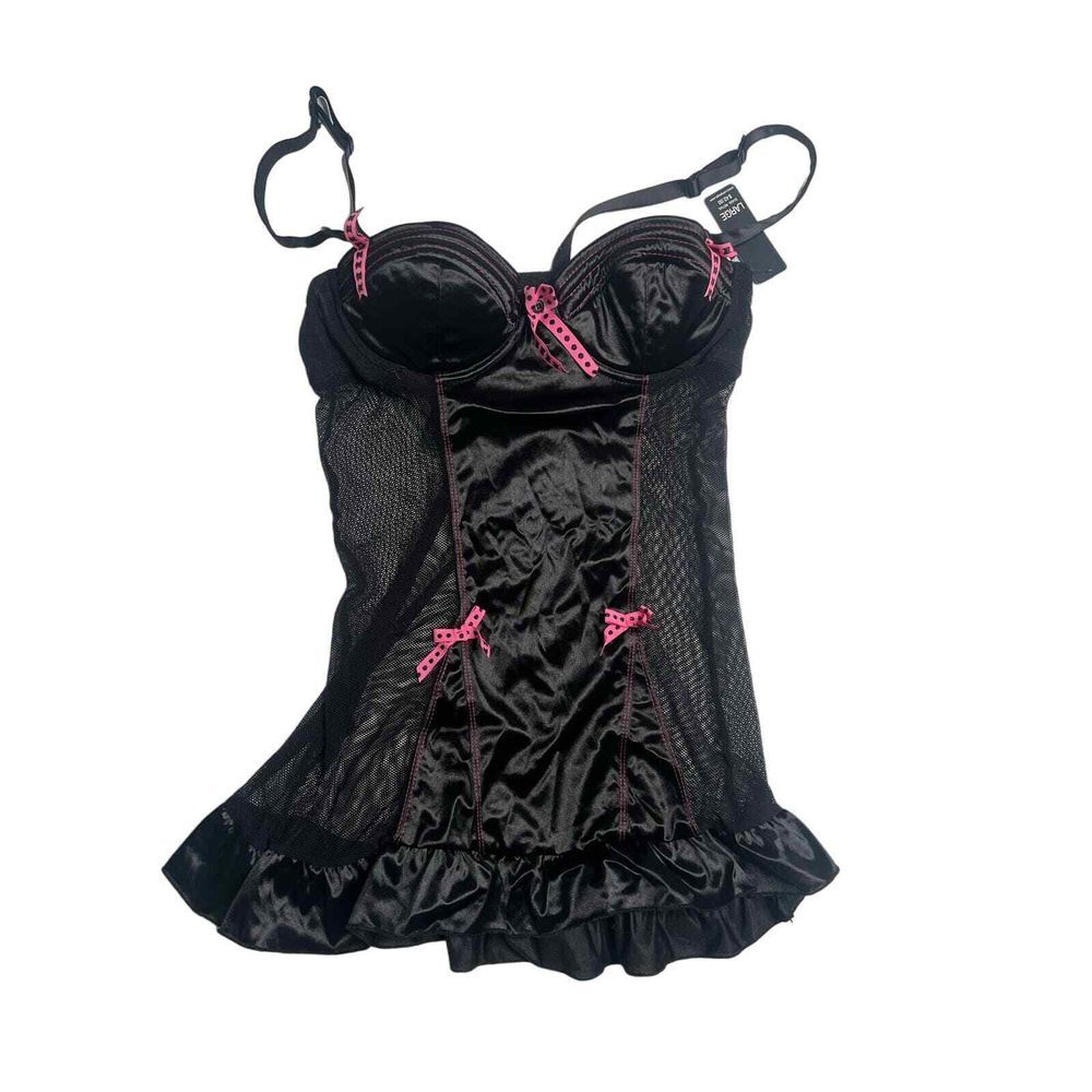Y2K Rampage Babydoll Mesh Mini Dress NWT Sz Large Sexy‎ lingerie